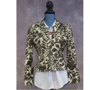 Jones Wear Petite Floral Leaf Pattern Blazer 4P